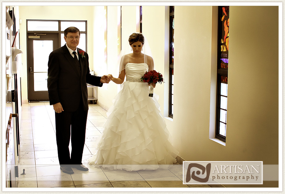 Bride and father at St Joan of Arc in Phoenix