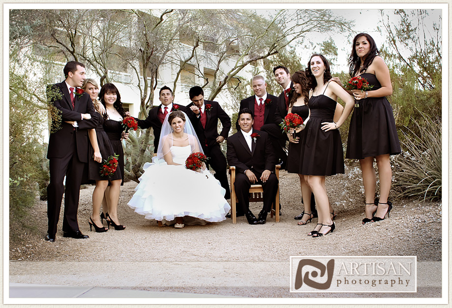 fun bridal party shot at JW Marriott Desert Ridge in Scottsdale