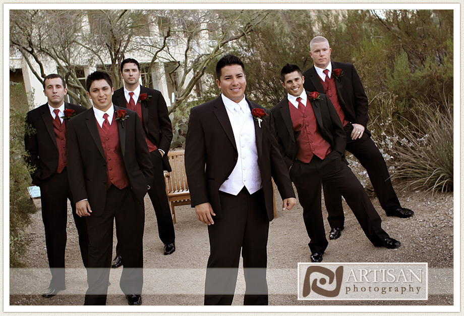  groom and groomsmen at JW Marriott Desert Ridge in Scottsdale
