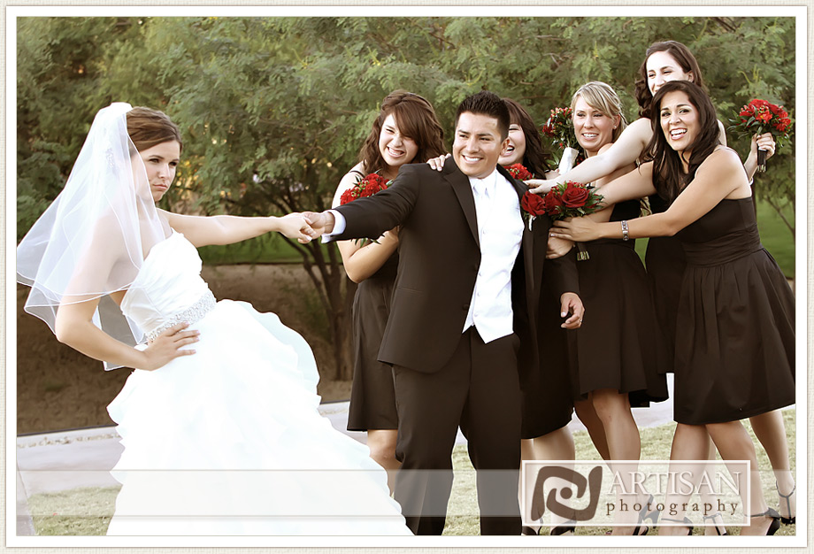 fun bridal party shot at JW Marriott Desert Ridge in Scottsdale