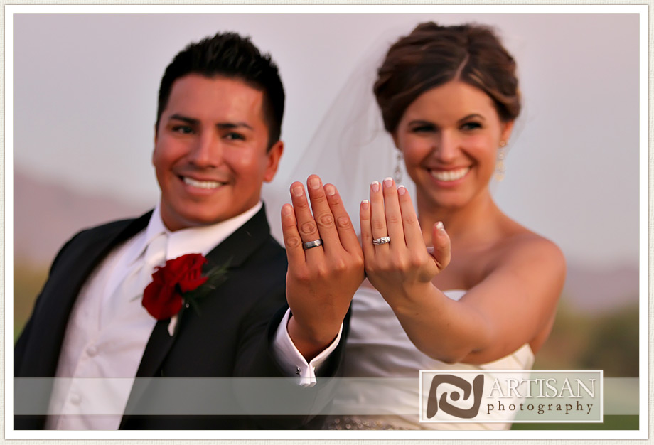 bride and groom rings close up
